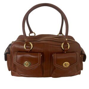 Vintage Coach Legacy Leather Pocket Satchel - Whiskey Brown 1808